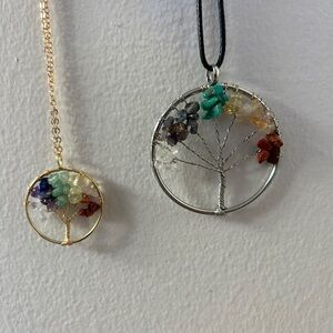 Chakra tree of life necklace set